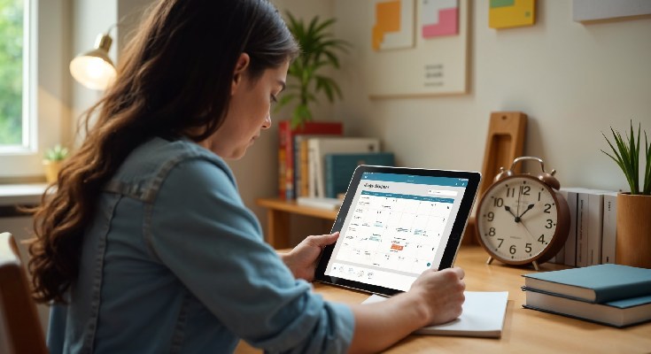 Student using FocusFlow app